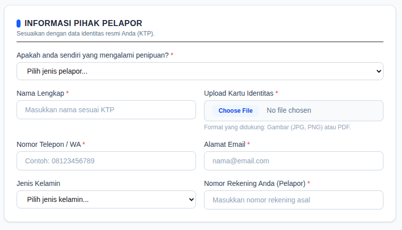 Langkah 1: Isi Data Diri